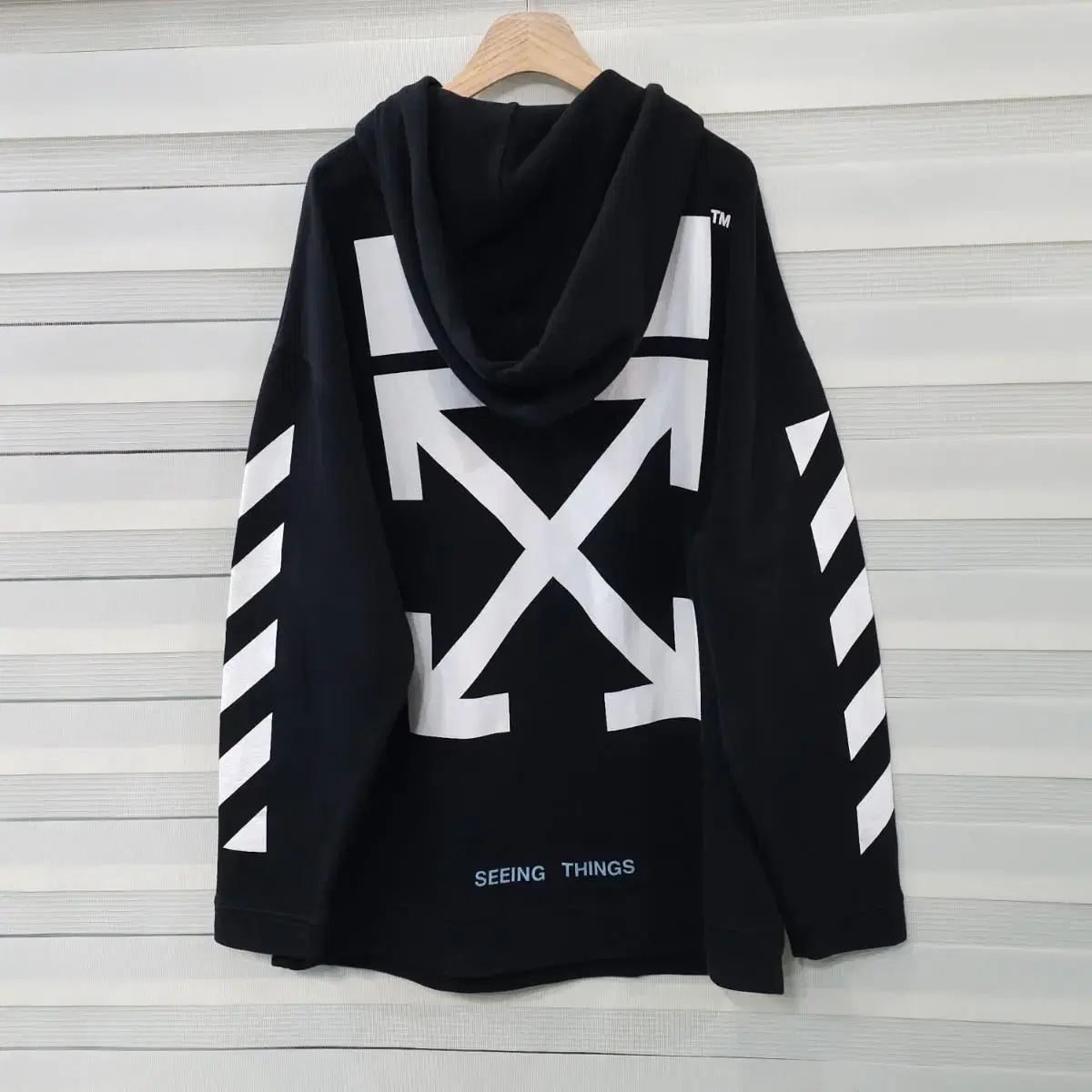 17FW off white 오버핏 후드티- M